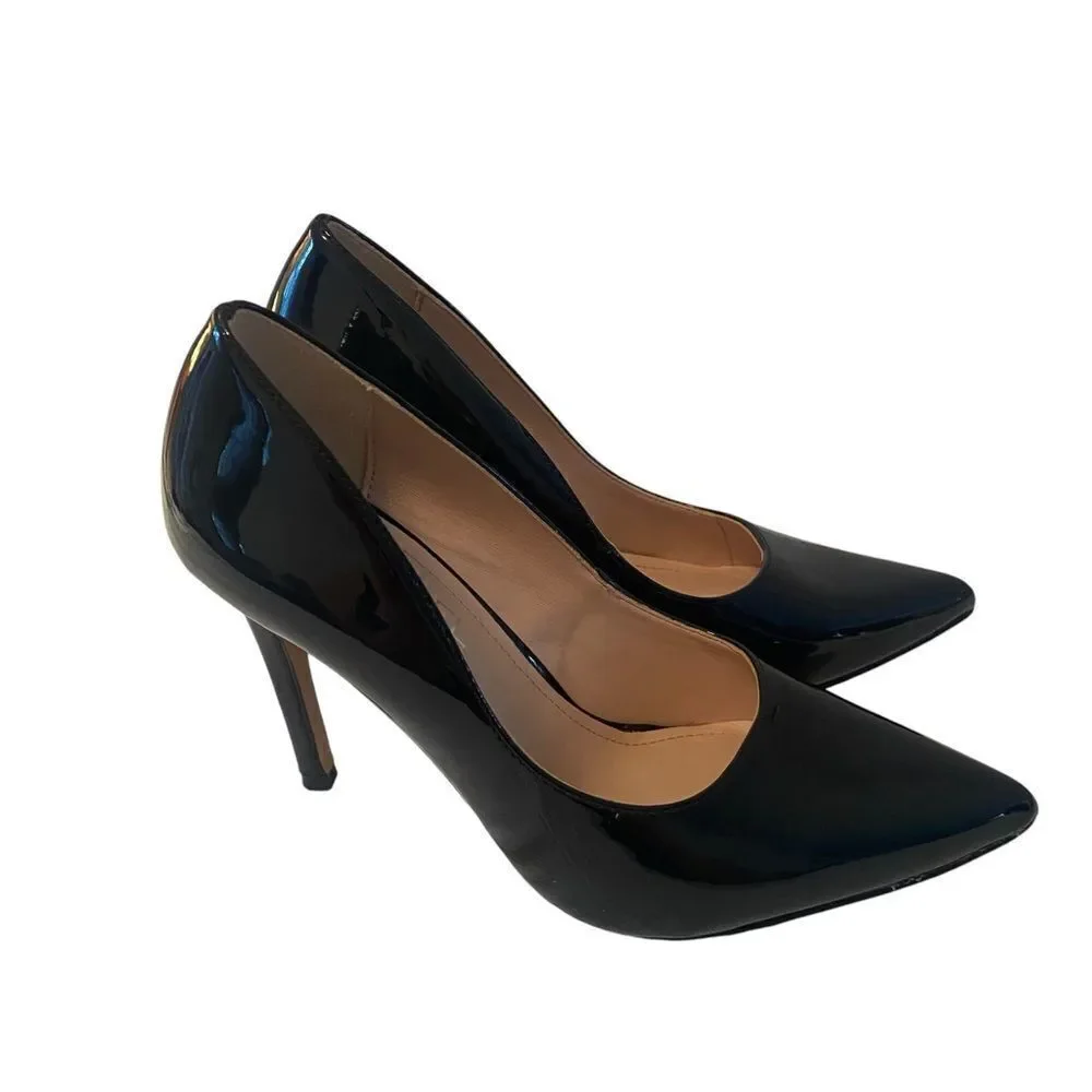 Michael by Michael Shannon Ryleigh Black Patent Leather Pointed Toe Stilettos - Picture 2 of 6